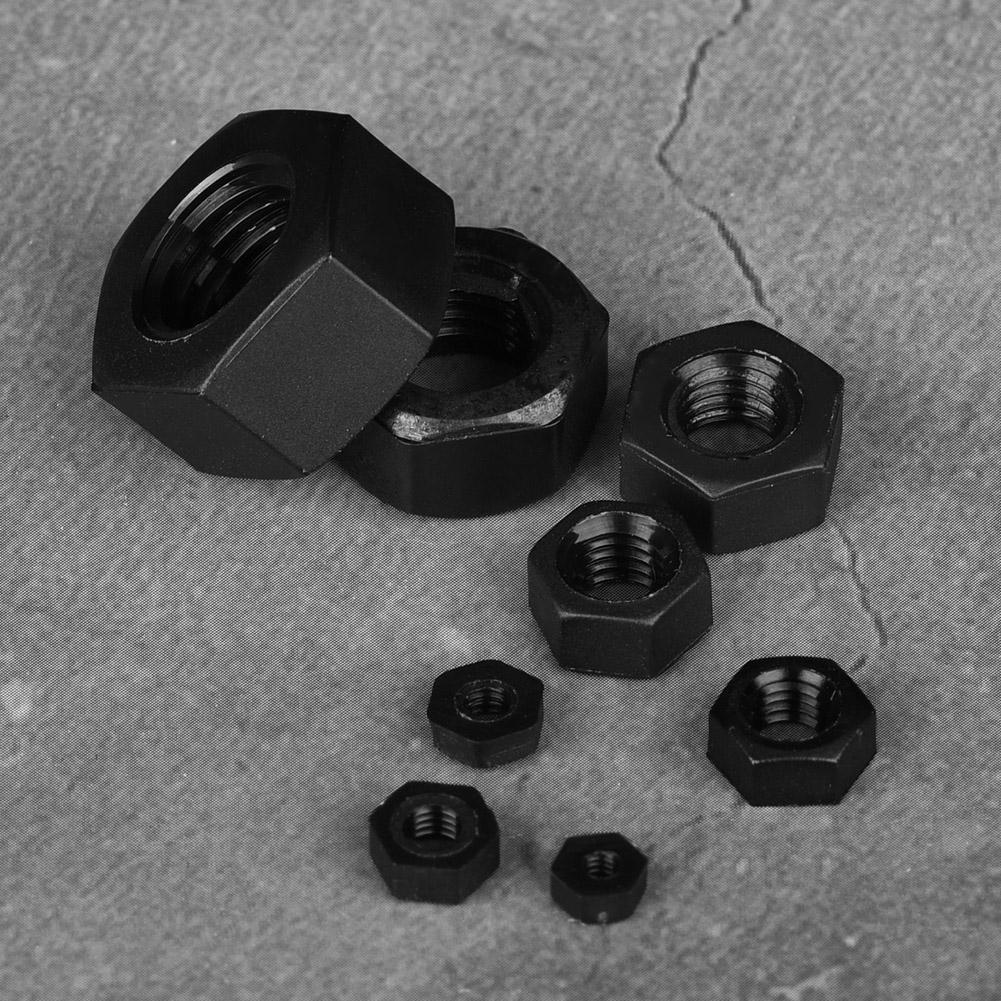 140pcs M2CelsiusM2.5CelsiusM3CelsiusM4CelsiusM5CelsiusM6CelsiusM8CelsiusM10 Thread Nylon Plastic Hex Hexagonal Nuts (Black)