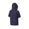 Fila Fitness Fashion Loose Knit Short Sleeve Hoodie T-Shirt Women Tops Royal-Blue A11W421124FNV