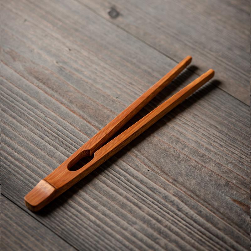 13 Stile Bambus Holz Tee-Klemme Ebenholz Lebensmittelzange Grill BBQ Brot-Klemme Obstsalat Anti-Rutsch-Klemme Zange Teezeremonie Zubehör