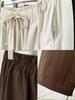 Plus Size Women's Spring Drawstring Elastic Waist Wide-Leg Casual Pants