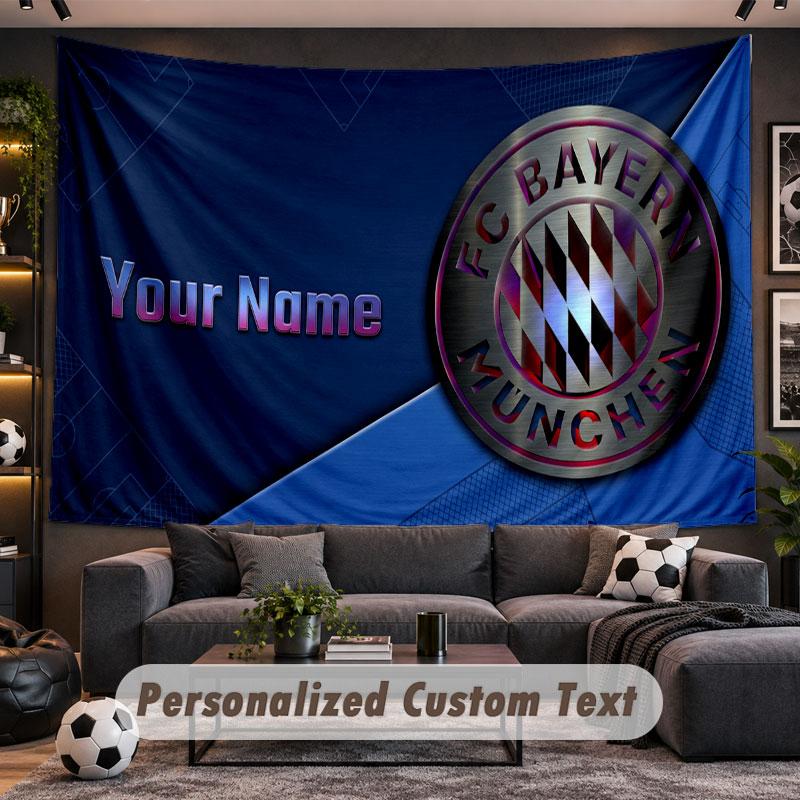 Wall Hanging Tapestry Custom NameBayern Munich Pattern Personalized Printed Fabric Wall Decor
