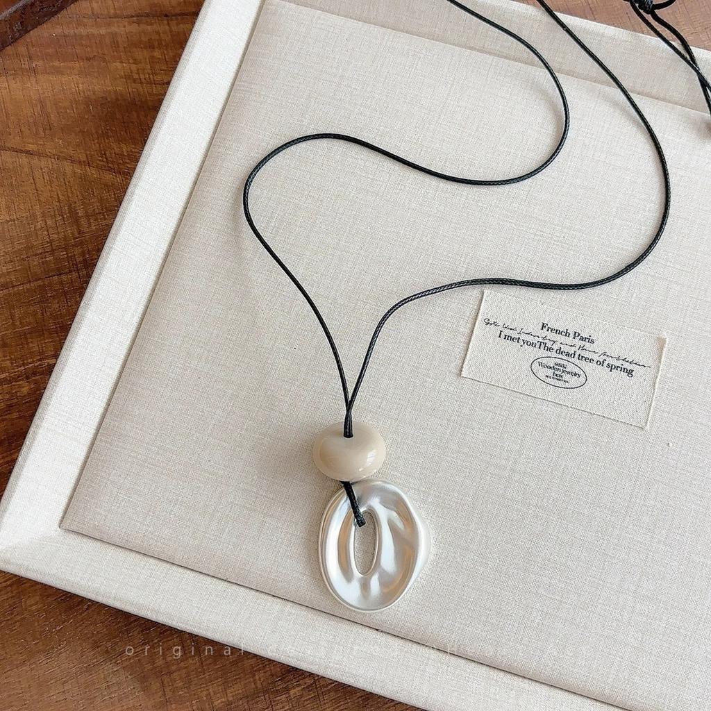 Korean ins style simple irregular geometric necklace female long style daily versatile neck chain accessories niche sweater chain