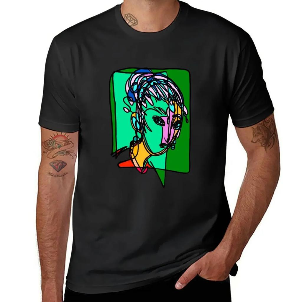Portrait 01 - One Line T-Shirt graphics oversized Men's t-shirts