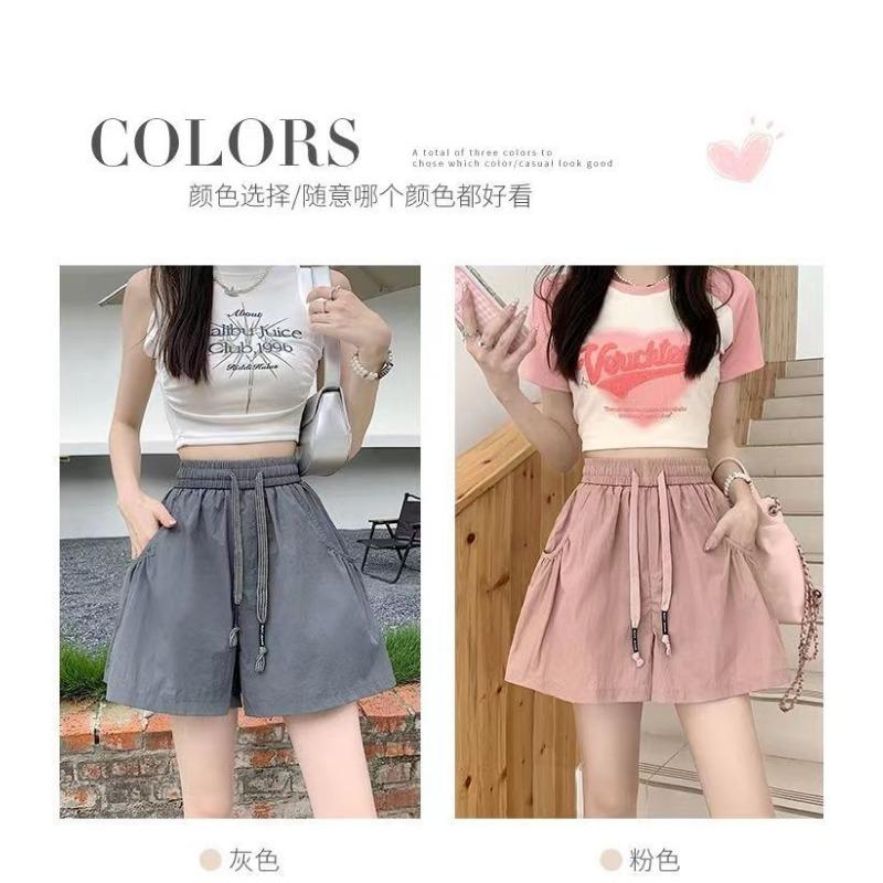Sports Shorts Women's Summer Thin High Waist Large Size Casual Wide Leg Pants Loose Drawstring Quick Dry Pants