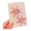 1 Pair Girls Hair Clip Blue White Snowflake Design Christmas Hair Pins Lightweight Hair Styling Tools Hair Accessories
