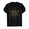 European Sizes Men's Sacred Geometry T-Shirt with Metatron's Cube & Fruit of Life Design - Comfortable Casual Fit Short Sleeve Tee for Math