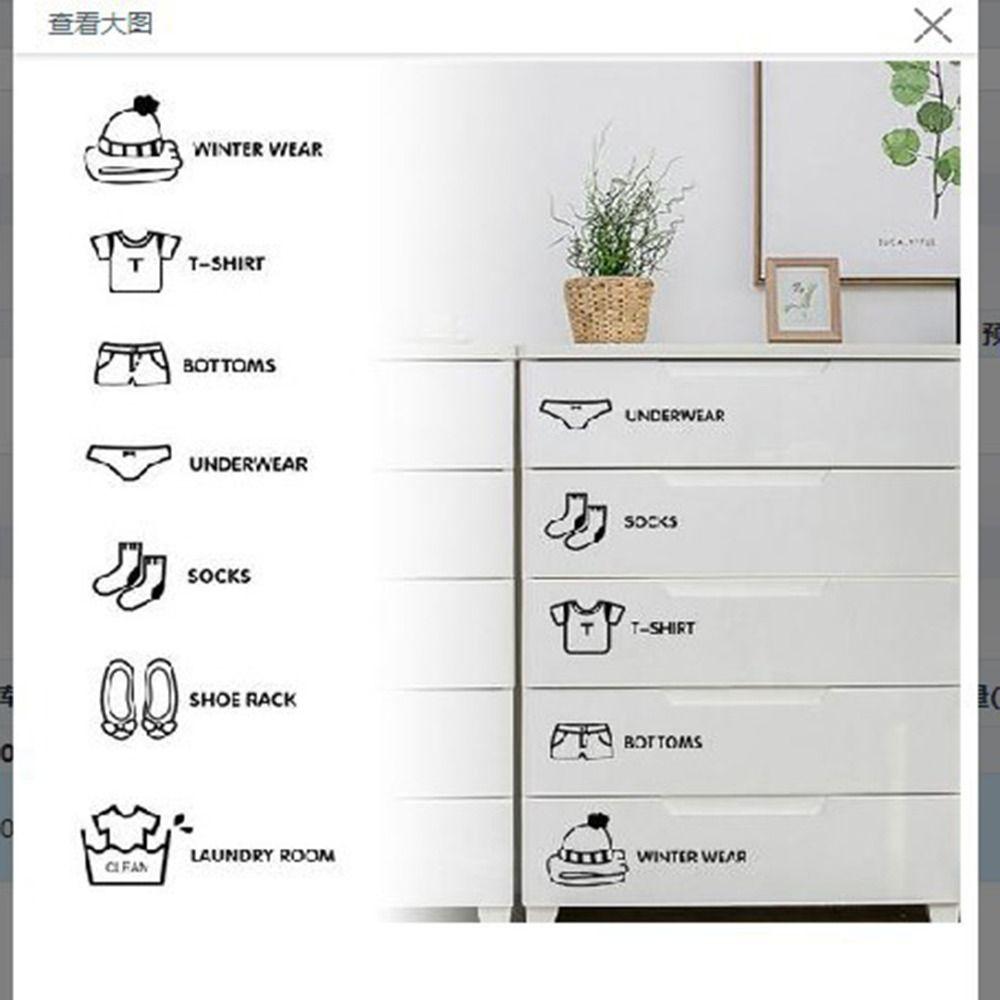 7 Stück PVC Kleiderschrank Logo Aufkleber Kleiderschrank Aufkleber Hohe Qualität Wandaufkleber Heimdekoration