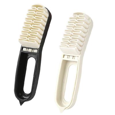 Spazzola Pulisc Scarpe 2-in-1 Strumento Pulizia Calzature a Doppia Faccia Setole Morbide Scrubber per Scarpe con Impugnatura Ergonomica per Uso Quotidiano