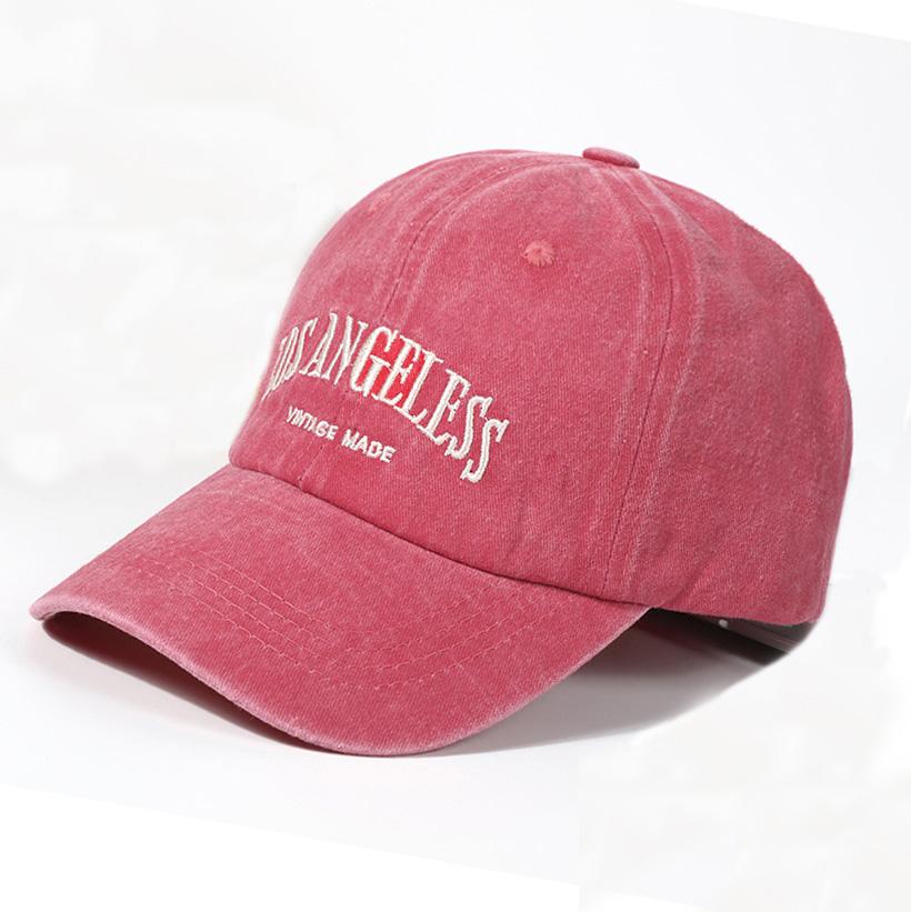 Los Angeles Slogan Baseball Cap Vintage Embroidery Solid Color Washed Distressed Hats Lightweight Adjustable Dad Hat For Women