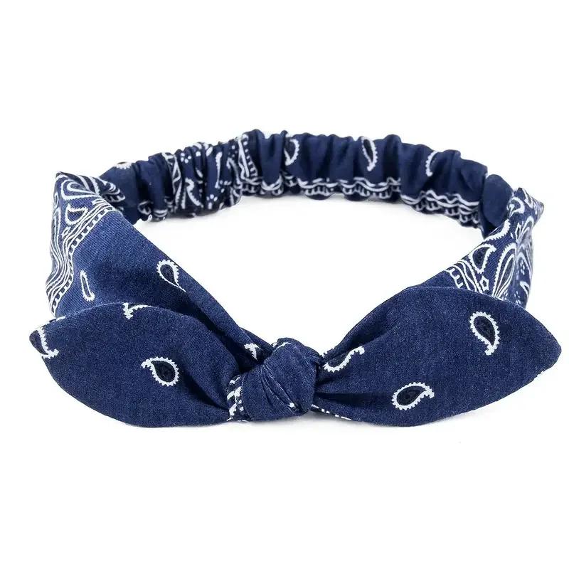 Printed Rabbit Ears Elastic Contour Crossover Hairband Wire Knot Wash Face Headband Elastic Hairband Stretch Headbands for Women