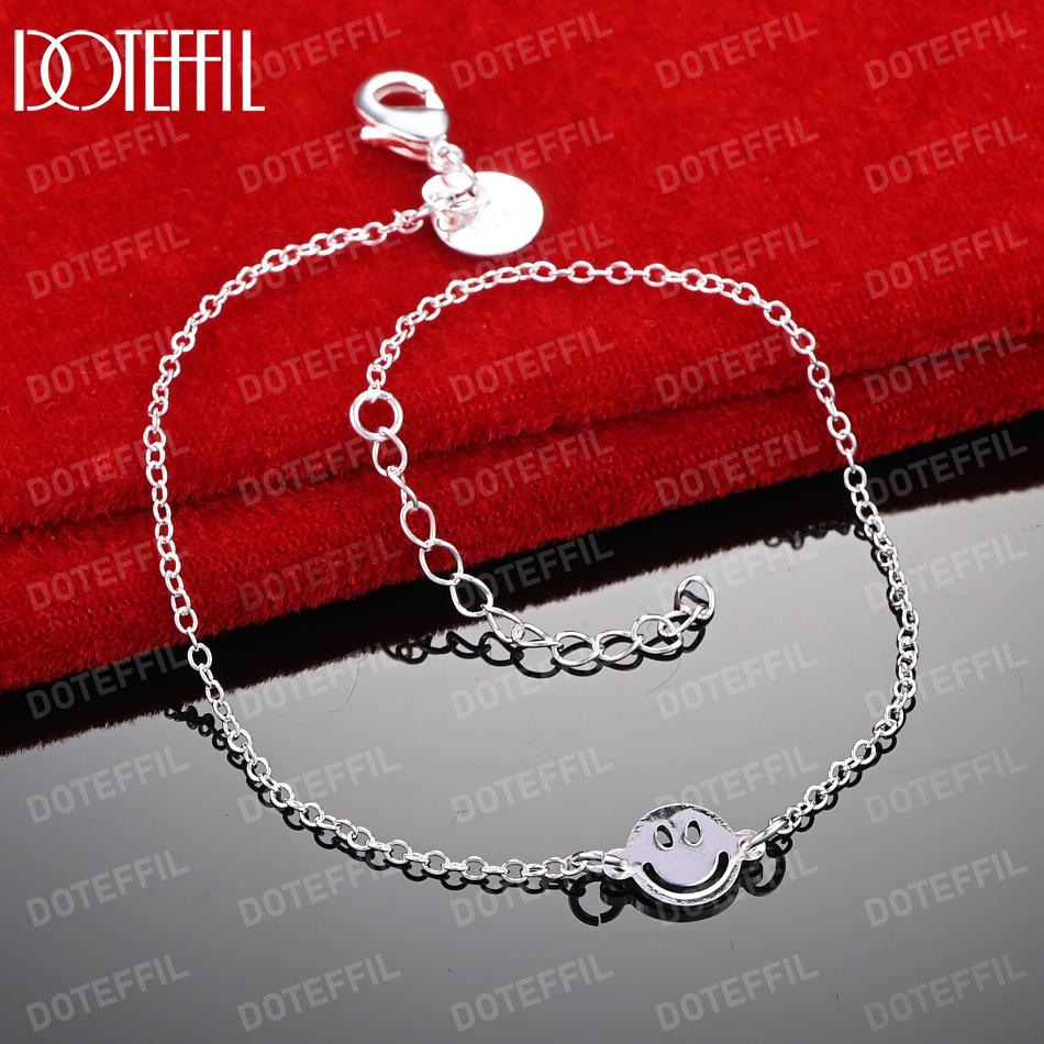 925 Sterling Silver Smiling Face Bracelet Fashionable Wedding Jewelry
