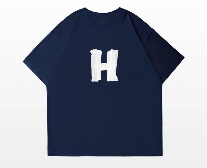 American  Letter Print Cotton Short-sleeved T-shirt Mens Summer Hip-hop Street Couple Loose Heavyweight Top Men Clothing Blusas