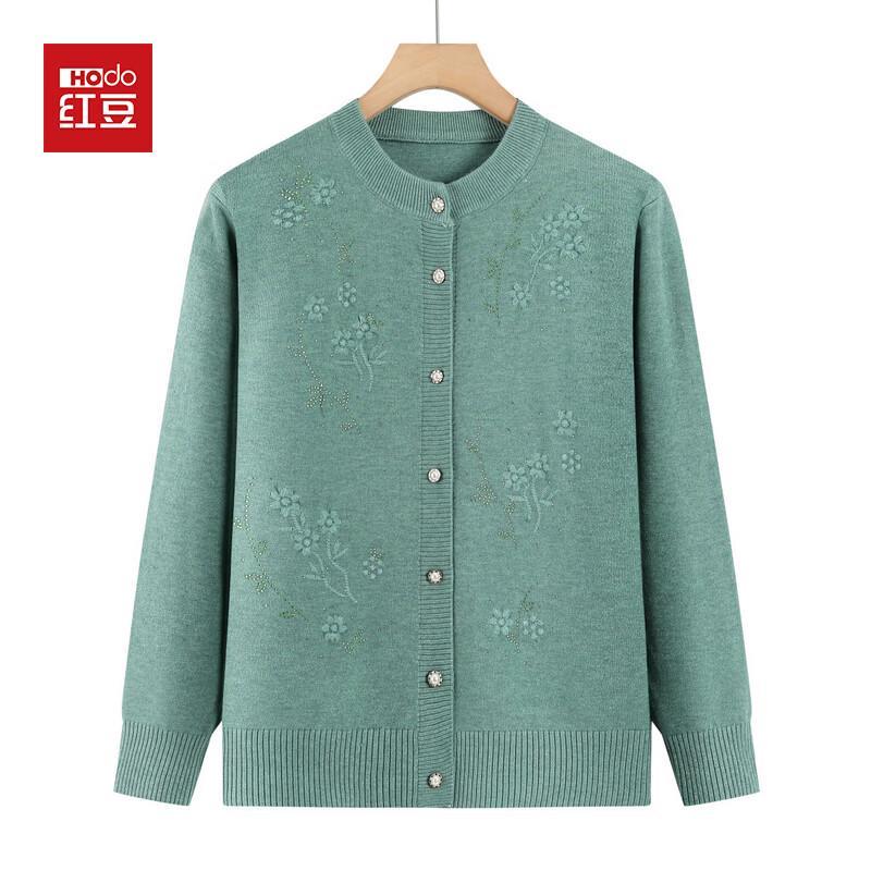 Hodo Women's Floral Embroidered Loose Knit Cardigan