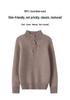 Women's Slimming Wool Sweater - Chinese Style Button-Up, Half-High Collar, Long Sleeve Pullover for Autumn/Winter