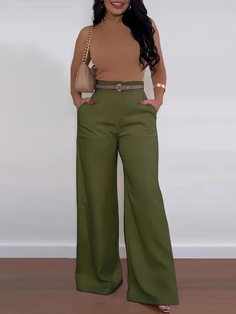 European & American Women's Wide-Leg High Waist Spring/Summer Fashion Casual Drape Pants