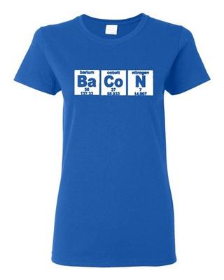 Ladies Bacon Strips Elements Chemistry Science Breakfast Funny Humor T-Shirt Tee Unisex T-Shirt