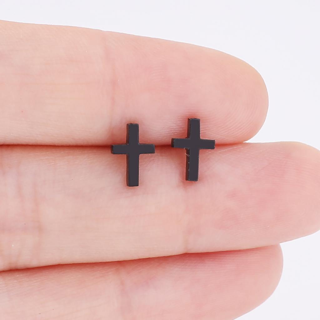 new fashion stainless steel cross earrings product temperament all match birthday anniversary earrings small gift