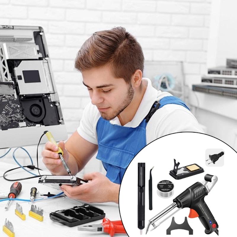 Professional External Heating Tin Soldering Iron Set Includes AntiSlip Base Thermal Shield For Electronics Repair