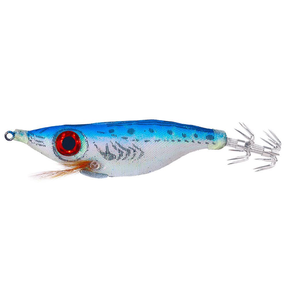 10CMLuminous Wood Shrimp9GSet of Big Eye Shrimp Lure Bait Squid Hook High Simulation Bait Night Fishing Bass Special for Bluefis