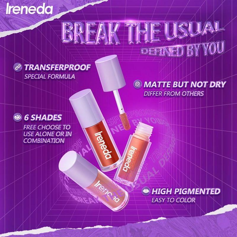 IRENEDA - Matte Lip Glaze - 6 Colors