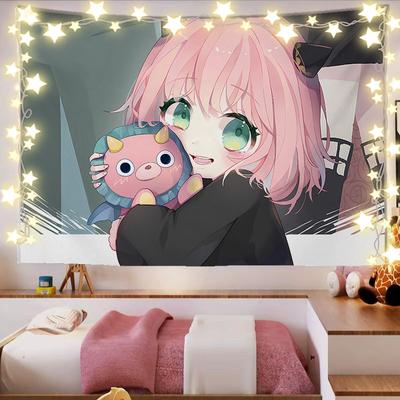 Spy X Family Ania Anime Wandteppich Schlafsaal Schlafzimmer Kopfteil Dekoratives Kunstwerk für Fans