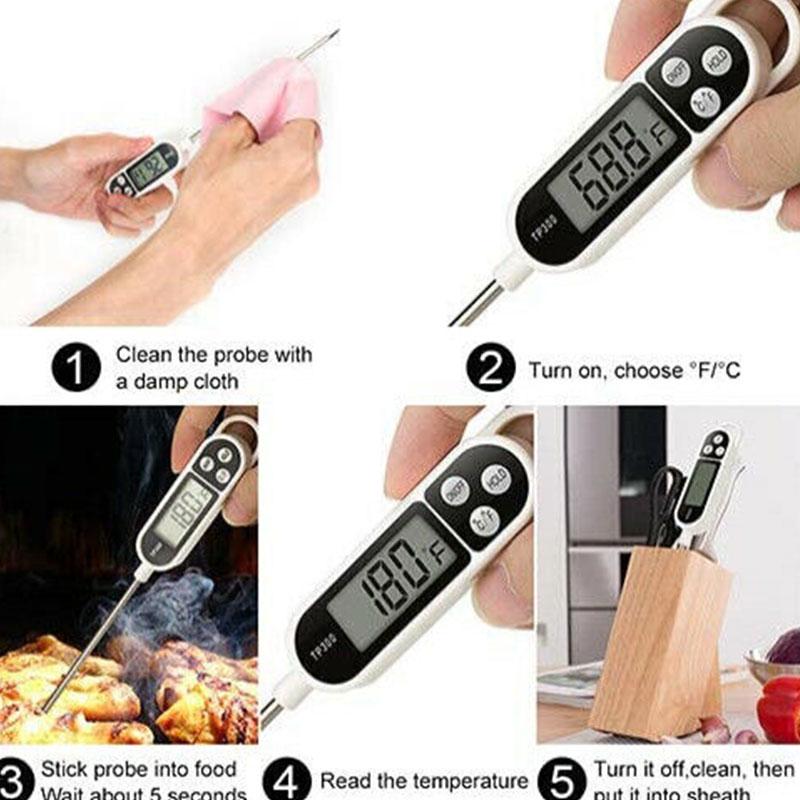 Digital Instant Read Meat Thermometer Kitchen Cooking Food Candy Milk Bbq Grill