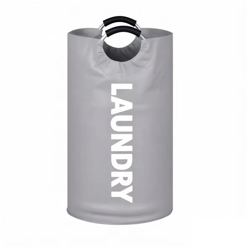 Foldable Laundry Storage Basket Extra Large Oxford Cloth Aluminum Padded Handle Waterproof Bathroom Balcony Organizer Household