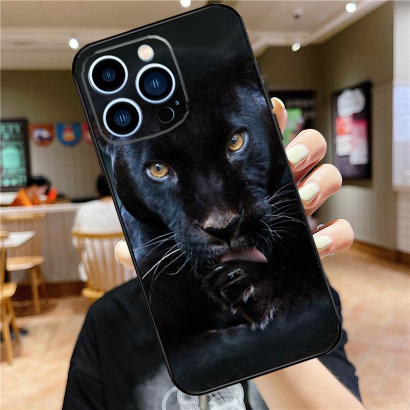 Cheetah Panther Phone Case For iPhone 11 12 13 14 16 15 Pro Max Mini XS X XR 7 8 Plus Soft Cover Shell