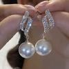 Light Luxury Vintage Glass Earrings for Women, Elegant Inlaid Dangle Jewelry for Banquet Daily Wear