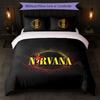 Ensemble de literie 3 pièces imprimé Nirvana Housse de couette avec deux taies d'oreiller Linge de lit doux pour chambre à coucher à la maison