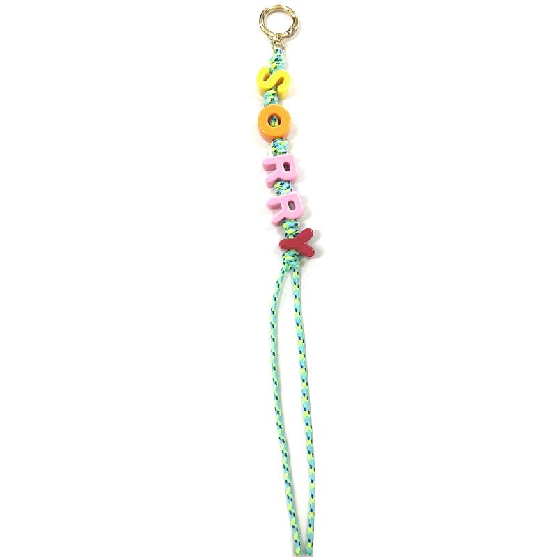 Acrylic Letter Braided Keychain Colorful Nylon Rope Keyring Women Bag Pendant Handbag Charms Key Hanging Decoration