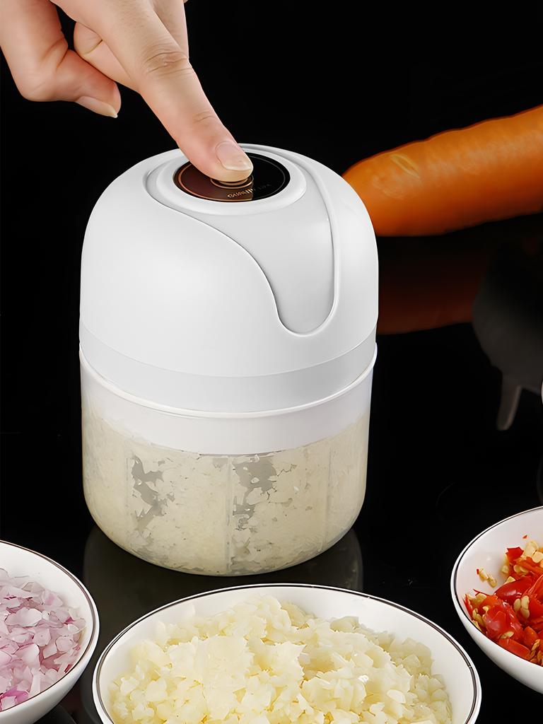 USB Charging Meat Grinder 1200mAh Electric Mini Garlic and Vegetable Chopper 250ml Three-Blade Head & 100ml Two-Blade Head