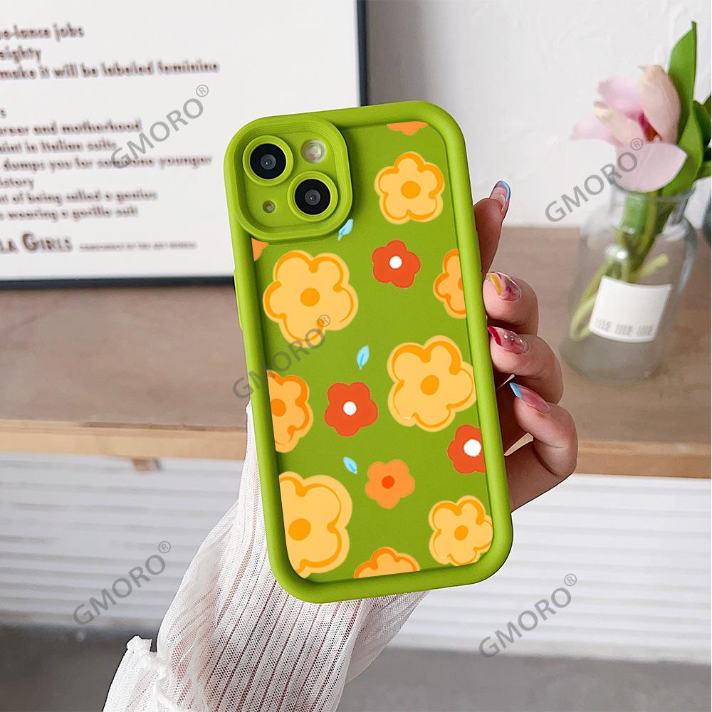 Full Screen Oil Painting Yellow Flower Suitable for Apple 16promax High Value Mobile Phone Case 17 Silicone Soft Case