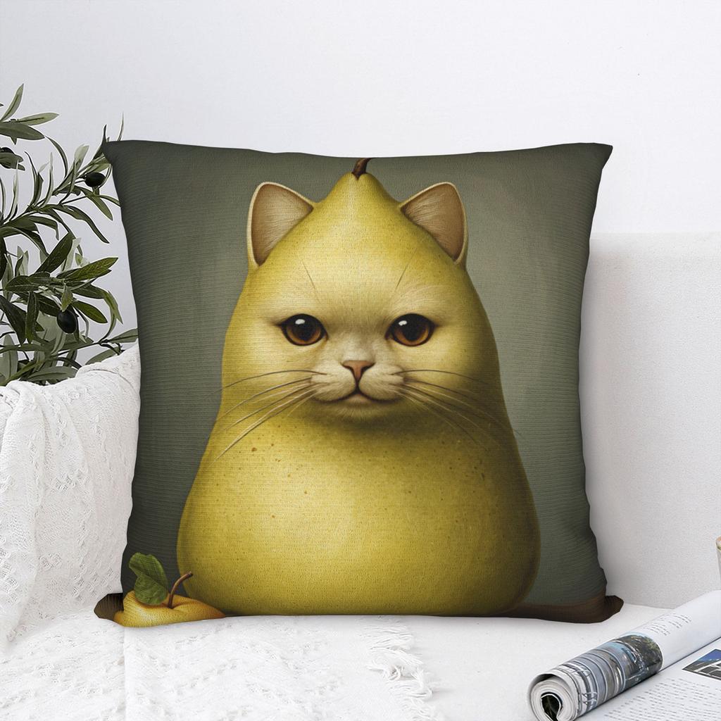Funny Fruit Cat Meme Pillow Case Custom Pillow Cover Fashion Pillowcases For Sofa Car Home Decor