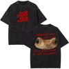 Rapper Bad Bunny Tour  Debi Tirar Mas Fotos DTMF Merch Tshirts Men Fashion Summer Hip Hop Vintage Washed Tshirts Streetwear