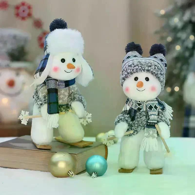 Christmas Decocration Home Toys Happy New Year Gift Xmas Festival Ornament Blue Snowman Dolls