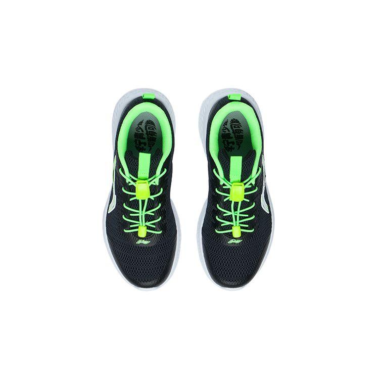 Li Ning Kids Comfortable Physical Fitness Test Non-Slip Shock Absorbing Wear-Resistant Low-Top Running Shoes Kids sneaker Black Green YKFS074-3