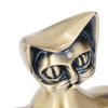 Handcrafted Cat Ring Holder Solid Brass Feline Sculpture Cat Statue  Home Office Decor