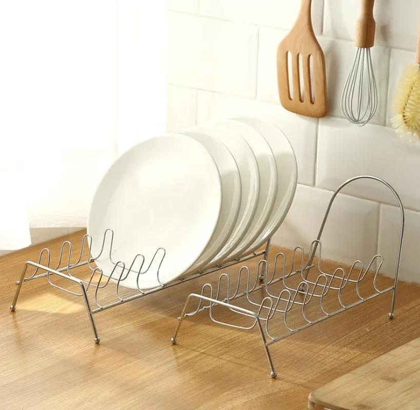 2025 Пан Нержавеющая сталь Крышка для кастрюли Тарелки Кухня 7 слотов Держатель для столешницы раковины Сушилка для посуды Полка для хранения мисок Сушилка Слив для H5259 887₽