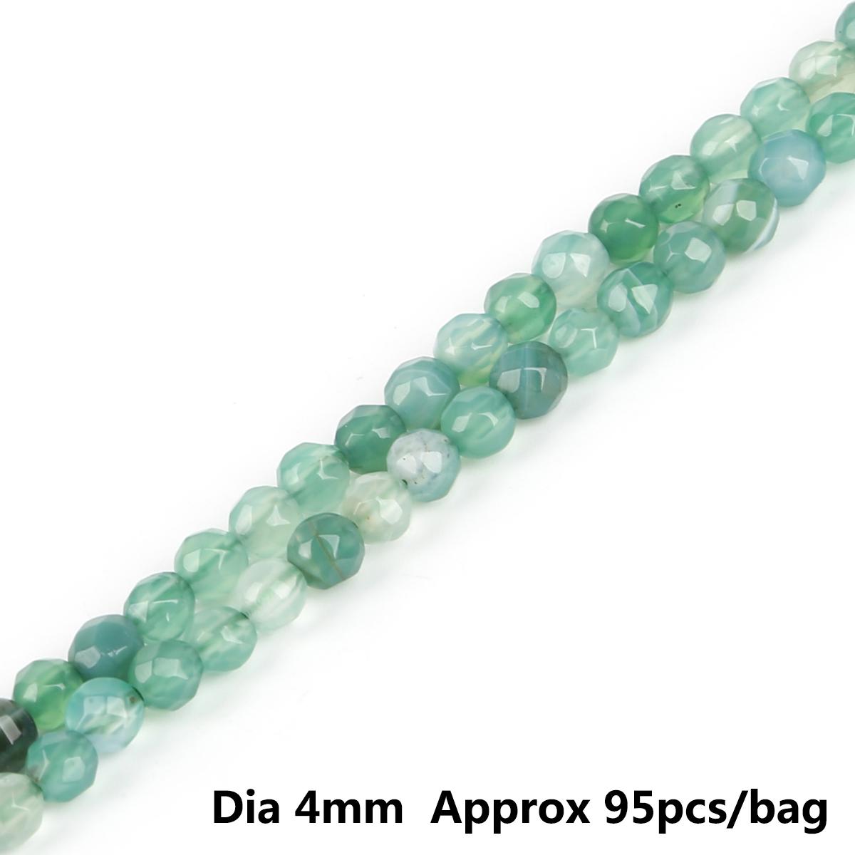 

Бусины из агата с фасетной полоской, 7 цветов: синий, фуксия, фиолетовый, нить 15 дюймов для DIY браслета-шарма 4mm 95pcs зелёный