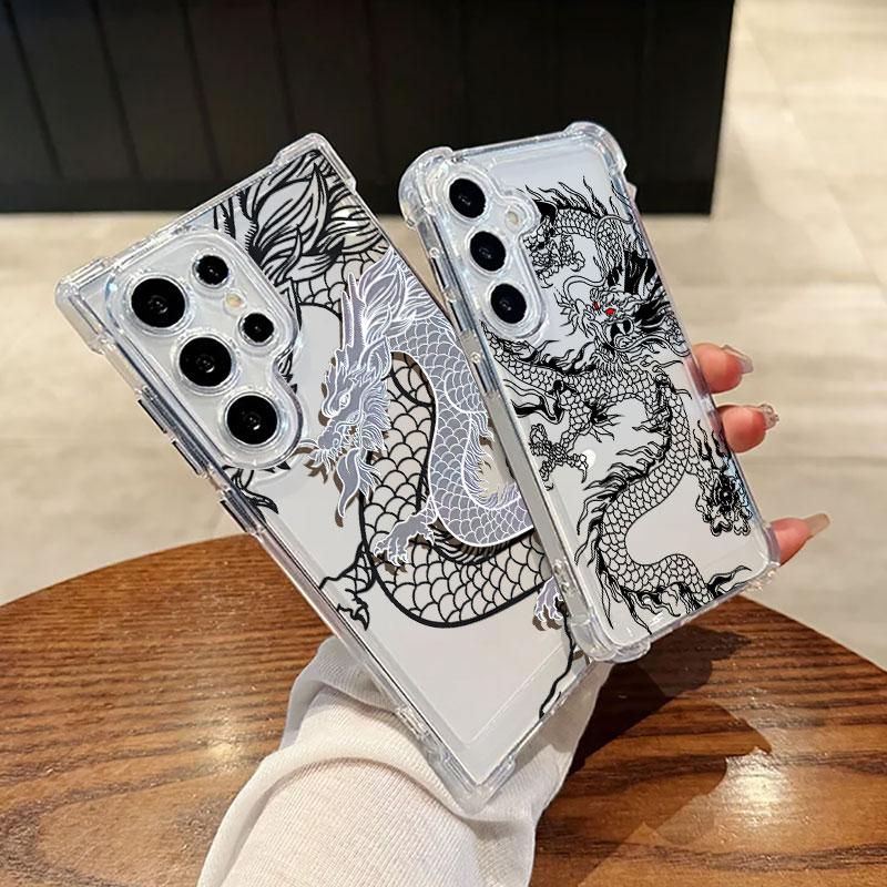 Fashion Dragon Tattoo Pattern Art Phone Case For Samsung Galaxy S25 FE S26 S24 S23 S22 S21 S20 Ultra S26 Plus S25FE Clear Cover