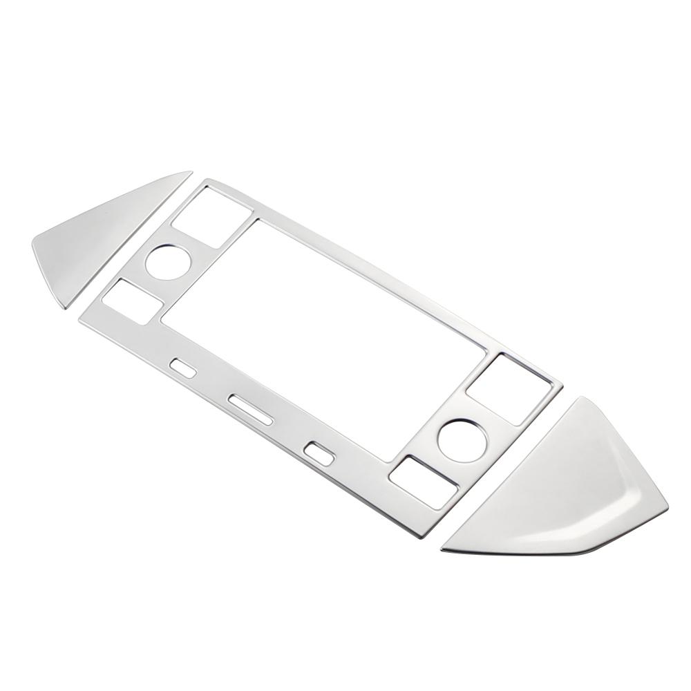 For VW T-CROSS Volkswagen Tcross 2018-2023 Console Display Panel Frame Cover Center Sequins Stickers Stainless Steel Accessories