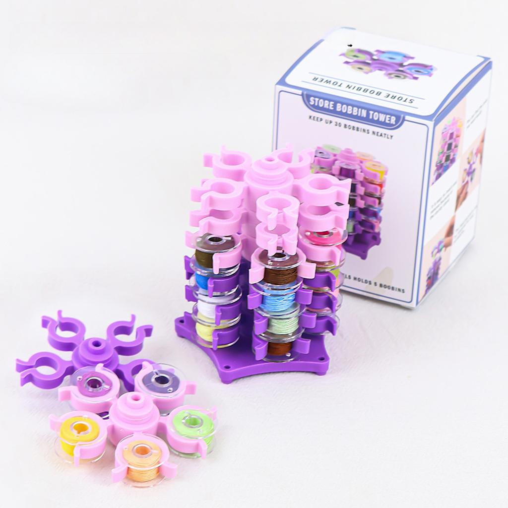 Nähspulen-Turm, Aufbewahrungsklammern, Ständer für 30 Garnrollen, Kunststoffhalter, Klemmen, Organizer, Nähmaschine, DIY-Stickwerkzeug