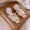 French Gentle Wind  Flower Drop Earrings for Women Delicate and Elegant Temperament Holiday Accessories