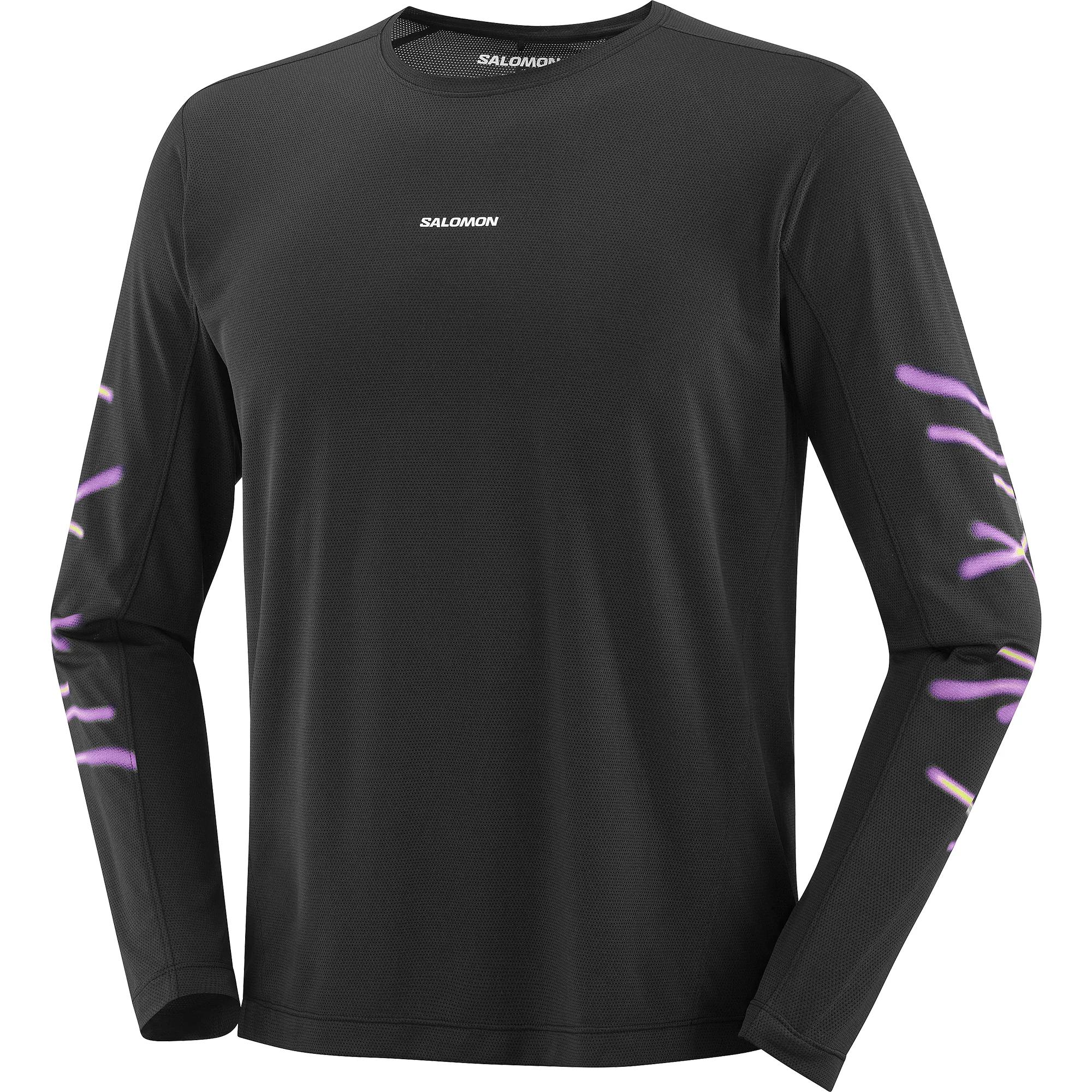 

Salomon Graphic Shakeout Core Graphic Knit Flow Long Sleeve Breathable Quick Dry Round Neck Running T-Shirt Men tops C27912 M