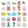 50 Mental Health Stickers Small Fresh Cartoon English Short Skateboard Water Cup Waterproof Decoration Stickers