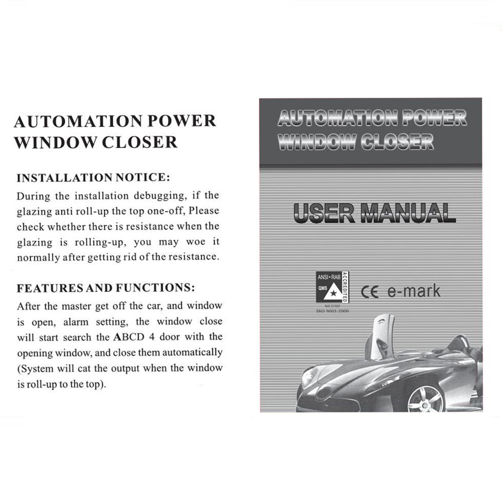 Window Open Closer Module Intelligent Auto Close Windows Remote Module 12V Universal Car Power Window Control Closer for 4 Doors