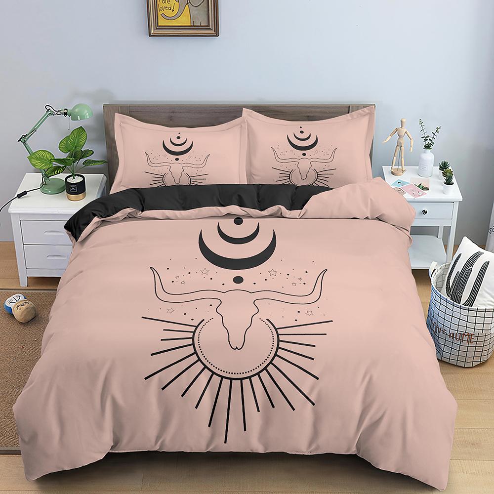 Psychedelic Duvet Cover Set Moon Sun Hand Bedding Set Personalized Polyester Comforter Cover Queen King Full Size for Kids Teens