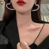 1 Pair Women Earrings Heart Shape Rhinestone Individual Hanging Earrings Exaggerated Party Club Dating Dangle Earrings Ear Hoop Jewelry