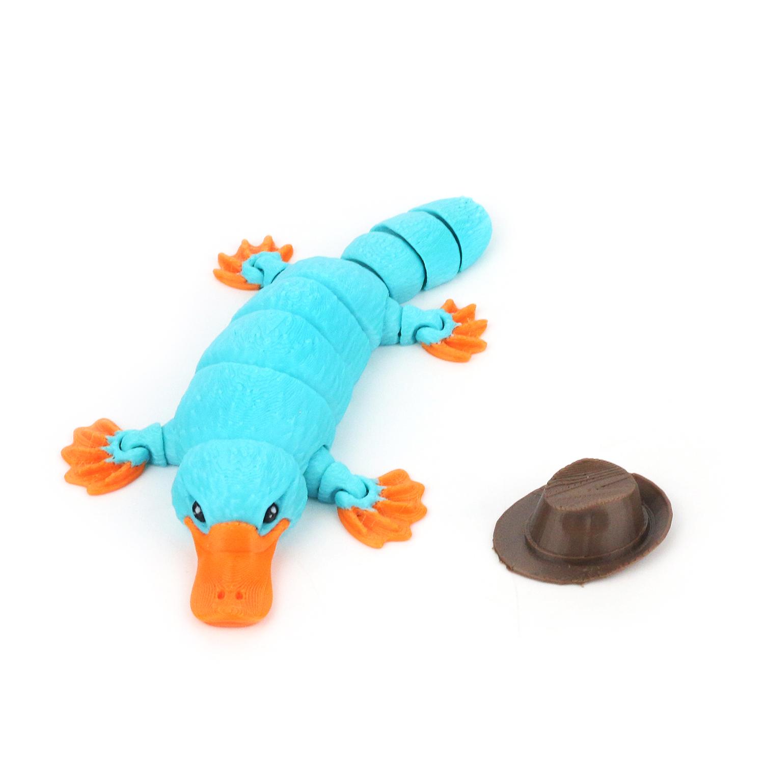 

3D Printed Articulated Platypus, Decorative Toy, Can Be Used For Stress Relief, A Great Gift (Including A Hat) 14CM